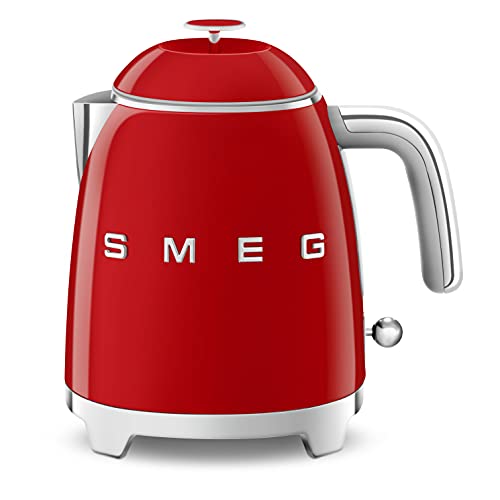 Smeg KLF05RDUK Mini Bouilloire Rétro 0,8L 1400W, Rouge
