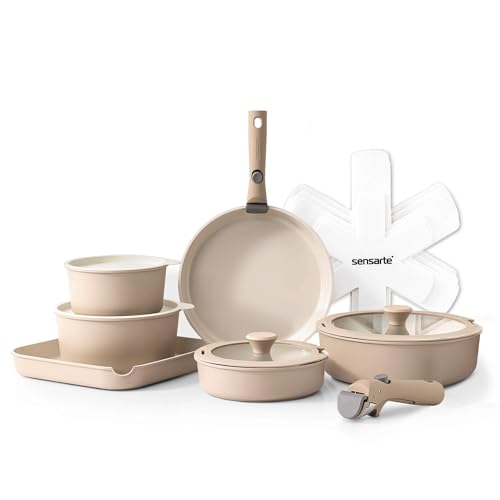 Sensarte Lot 17 Pièces Poêles et Casseroles Induction