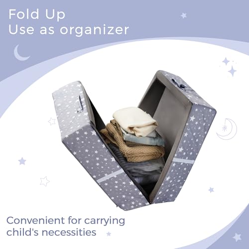 Bybyme Lit de voyage pliable pour enfant, gris foncé
