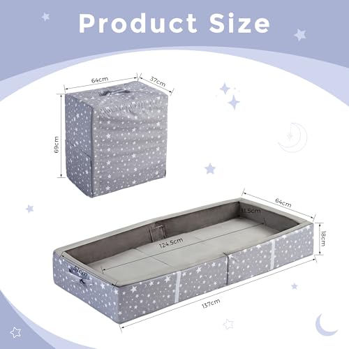 Bybyme Lit de voyage pliable pour enfant, gris foncé
