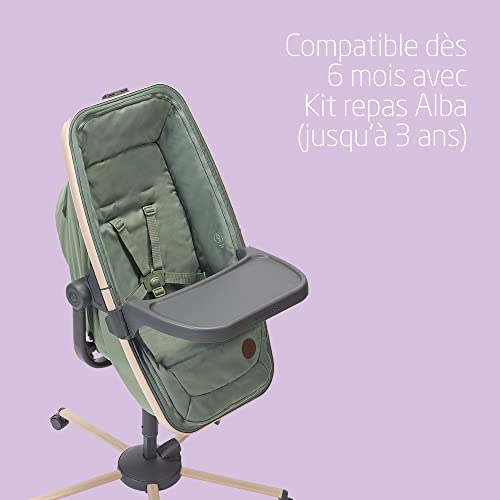Maxi-Cosi Alba Berceau 3-en-1, Transat et Chaise Haute, Vert