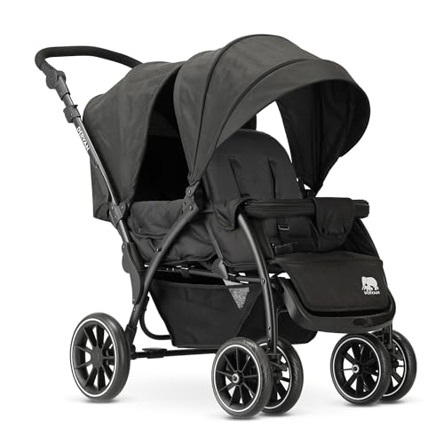 Deryan Elena Poussette Duo Tandem pour Enfants, Noir
