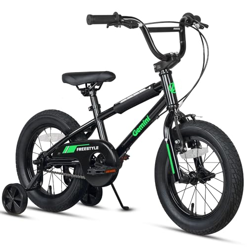 Avasta BMX 16 pouces pour enfant avec stabilisateurs, noir