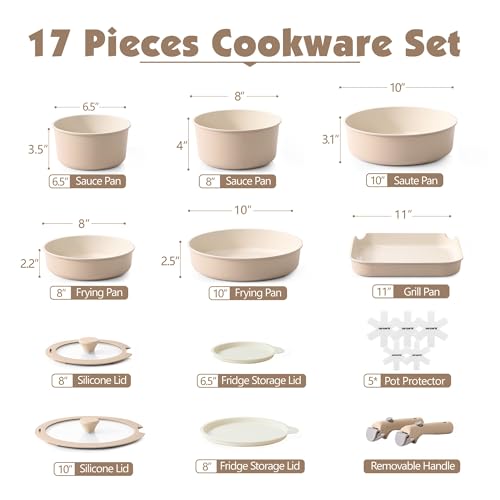 Sensarte Lot 17 Pièces Poêles et Casseroles Induction