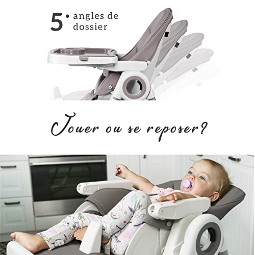 Sweety Fox Chaise Haute Bébé Evolutive et Pliable, Gris