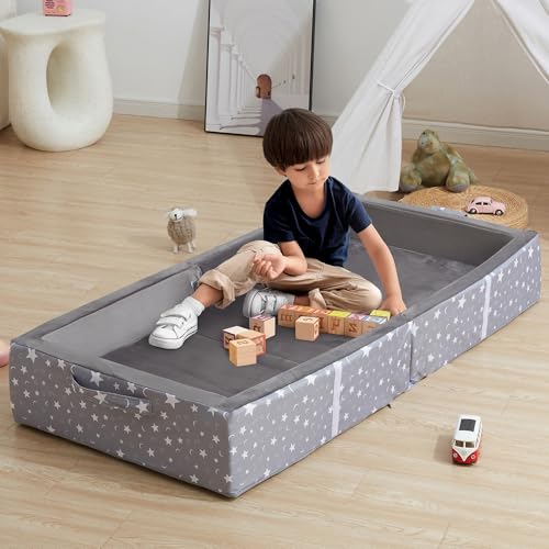 Bybyme Lit de voyage pliable pour enfant, gris foncé