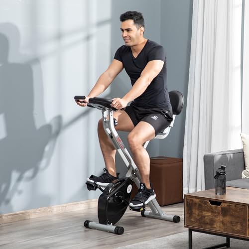 HOMCOM Vélo d'Appartement Pliable Magnétique