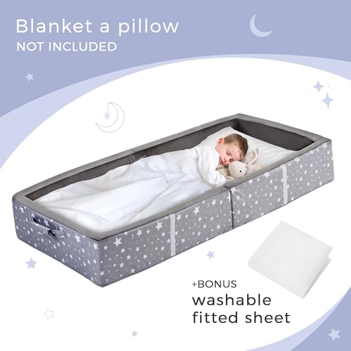 Bybyme Lit de voyage pliable pour enfant, gris foncé