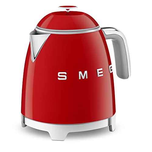 Smeg KLF05RDUK Mini Bouilloire Rétro 0,8L 1400W, Rouge