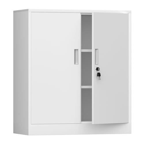 iJingur Armoire de Rangement Métal Verrouillable, 92cm