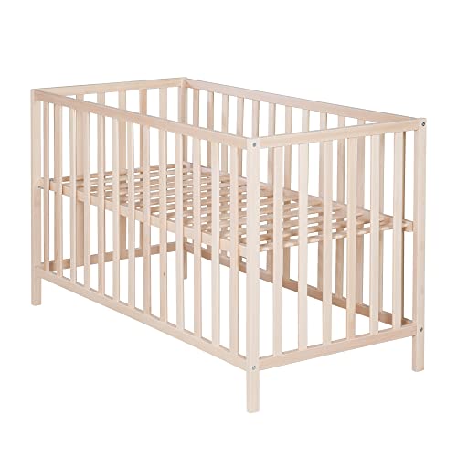 Roba Lit Bébé Cosi 60x120cm, Hêtre Massif Naturel