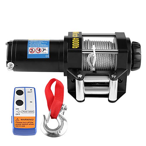 Treuil Électrique 12V 4000Lb avec Télécommande pour Quad/Remorque