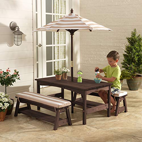 KidKraft Table et Bancs de Jardin pour Enfant avec Parasol
