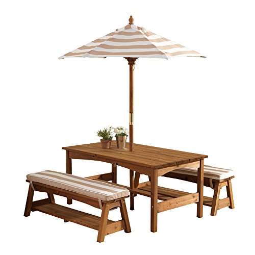 KidKraft Table et Bancs de Jardin pour Enfant avec Parasol