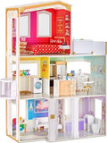 Rainbow High Maison de poupée 3 étages, 50 accessoires