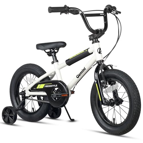 Avasta Vélo Enfant BMX 12 pouces avec Roues de support, Blanc