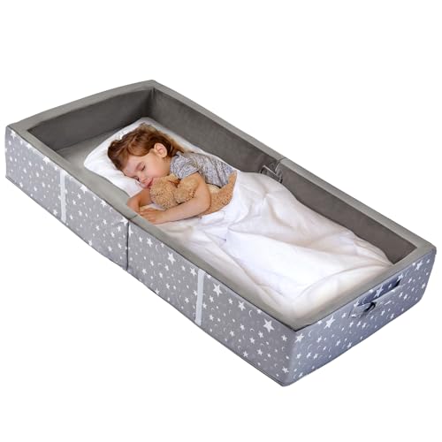 Bybyme Lit de voyage pliable pour enfant, gris foncé