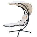 Gardenia Fauteuil Hamac Suspendu à Bascule avec Pare-soleil, Beige