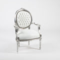Way Home Store Fauteuil Baroque Médaillon Argent et Blanc