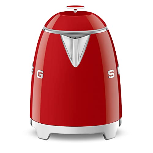 Smeg KLF05RDUK Mini Bouilloire Rétro 0,8L 1400W, Rouge