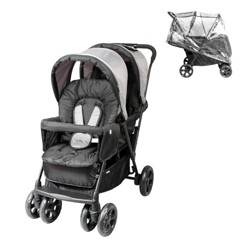 Bambisol Poussette Double Toute-Équipée avec Habillage Pluie