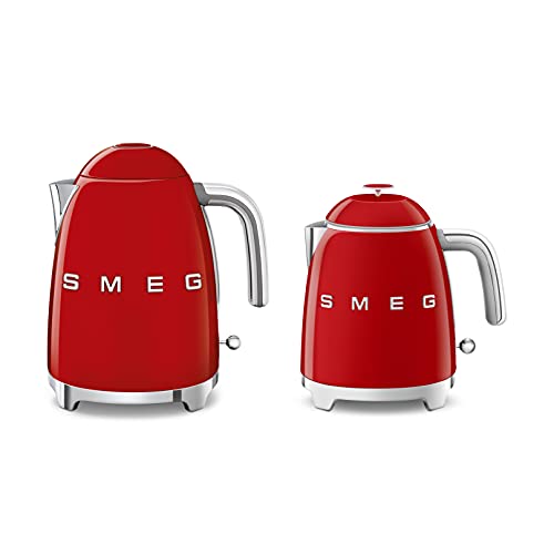 Smeg KLF05RDUK Mini Bouilloire Rétro 0,8L 1400W, Rouge