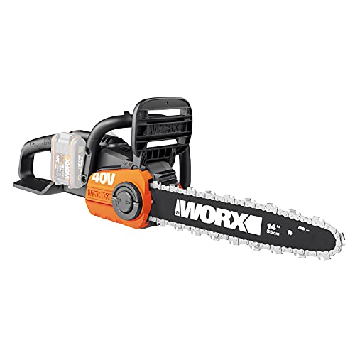 Worx WG384E Tronçonneuse sans Fil 40V, Guide 35cm