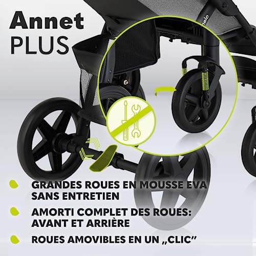 LIONELO Annet Plus Poussette Bébé, Gris Brun