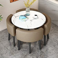 Ensemble Table et 4 Chaises Salle à Manger, Motif Marbre