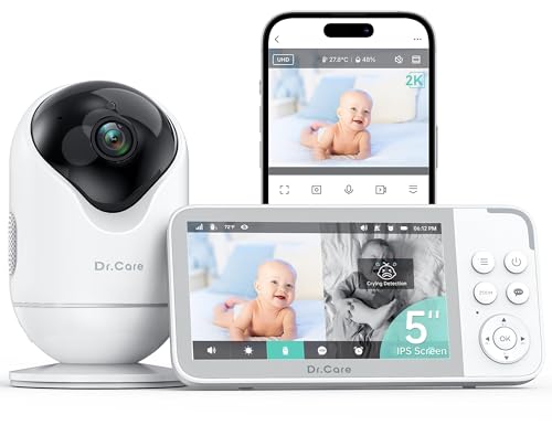 Dr.Care VistaView Babyphone Vidéo WiFi, Caméra 2K, Écran 5"
