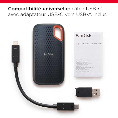 SanDisk Extreme Portable SSD 2TB, 1000 Mo/s