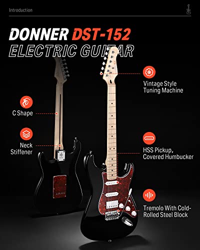Donner DST-152B Pack Guitare électrique adulte