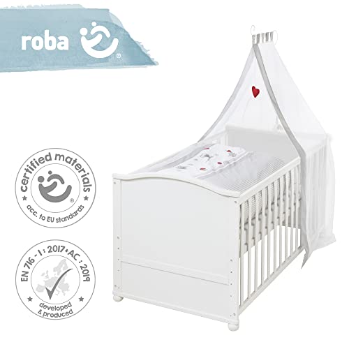 Roba Lit Bébé Évolutif 70x140cm, complet, Blanc