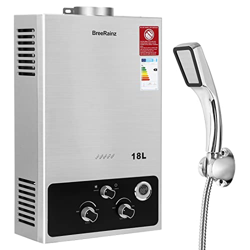 BreeRainz Chauffe-Eau à Gaz Instantané 18LPM 36kW