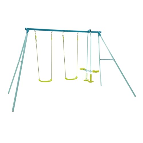 TP Toys Ensemble Aire de Jeux avec Balançoires et Toboggan, Acier