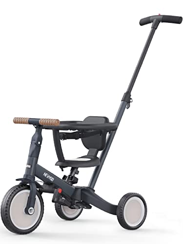 Newyoo Tricycle Bébé Évolutif, Draisienne 1-3 Ans, Gris