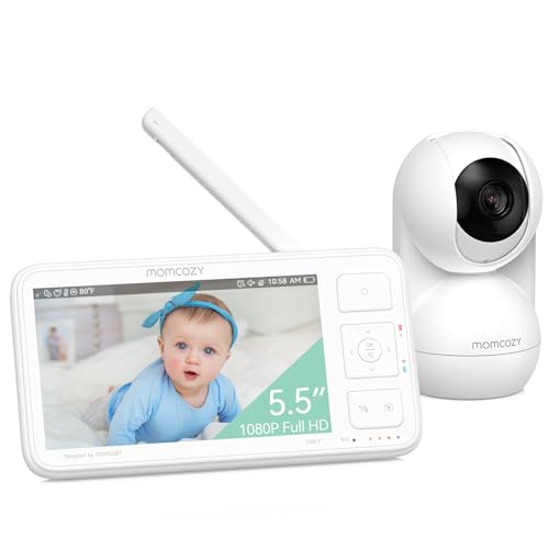Momcozy Babyphone Vidéo 1080P, Écran 5.5", Batterie 5800mAh