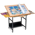 Becko Table de Puzzle Inclinable avec 4 Tiroirs et Roues