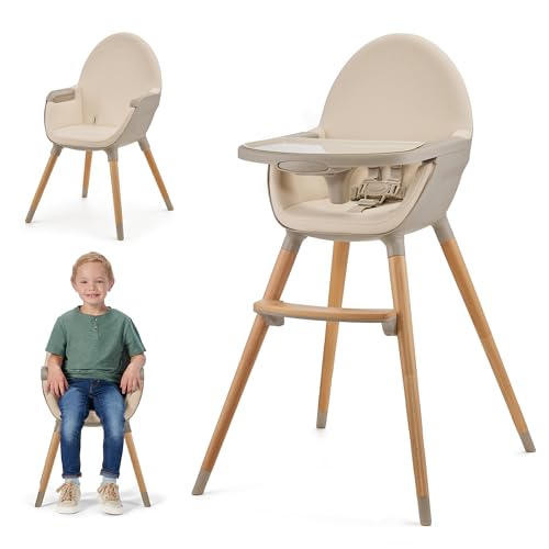 Kinderkraft Fini 2 Chaise Haute Bébé Évolutive, Beige