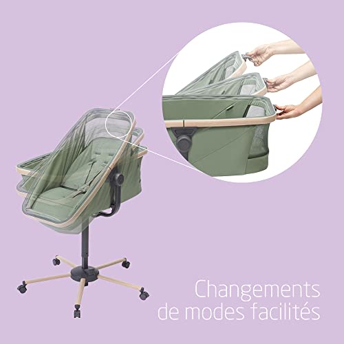 Maxi-Cosi Alba Berceau 3-en-1, Transat et Chaise Haute, Vert