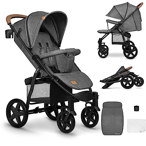 LIONELO Annet Plus Poussette Bébé, Gris Brun