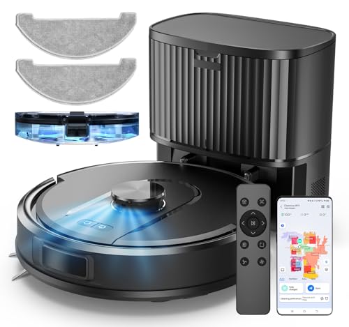 Cleanova W11 Robot Aspirateur Laveur 5000Pa avec Vidange Auto
