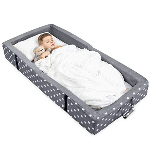 Milliard Lit de voyage pliable avec matelas, gris