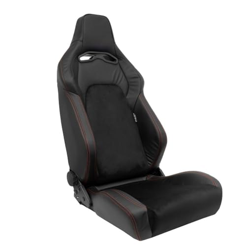 Siège Baquet VGR Premium Cuir/Alcantara Noir/Rouge