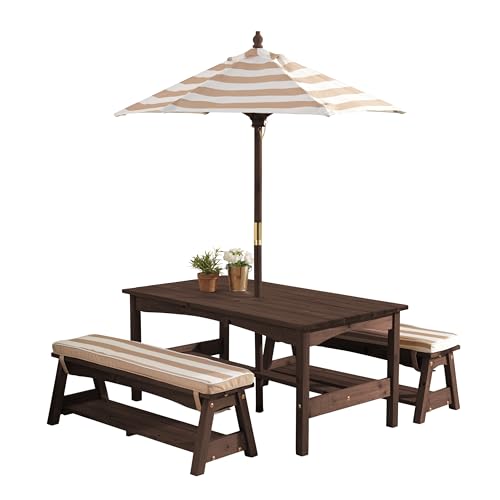 KidKraft Table et Bancs de Jardin pour Enfant avec Parasol