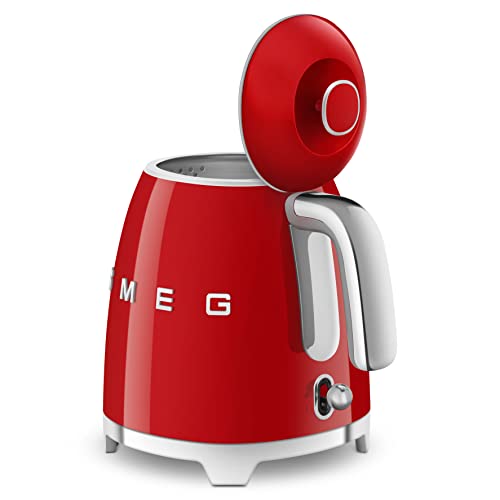 Smeg KLF05RDUK Mini Bouilloire Rétro 0,8L 1400W, Rouge