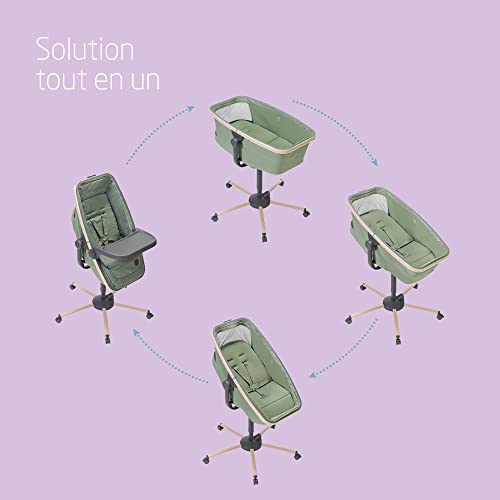 Maxi-Cosi Alba Berceau 3-en-1, Transat et Chaise Haute, Vert