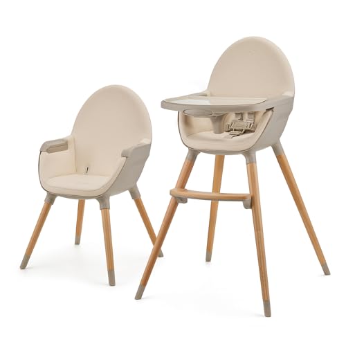 Kinderkraft Fini 2 Chaise Haute Bébé Évolutive, Beige